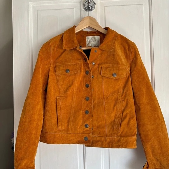 Selected Femme Jackets & Blazers - Stylish Orange Suede Women's Jacket